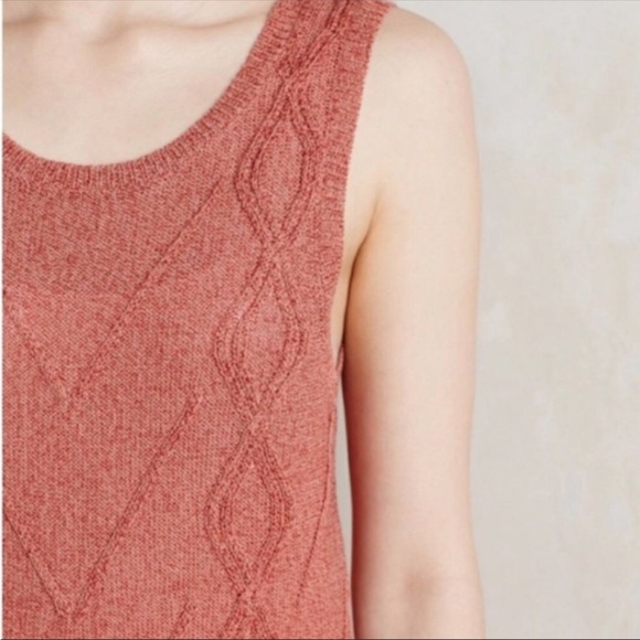 Anthropologie Callahan Cableknit Peach Sweater Dress Tank Sz S-P - Picture 2 of 10